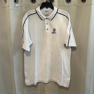 New York Mets Mens Polo Shirt Large White‎ Baseball Embroidered Sports MLB 17201
